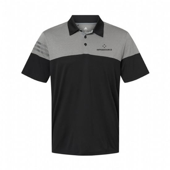 Adidas Heathered 3-Stripes Colorblock Polo