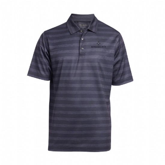 Pebble Beach Mens Printed Pindot Stripe Polo