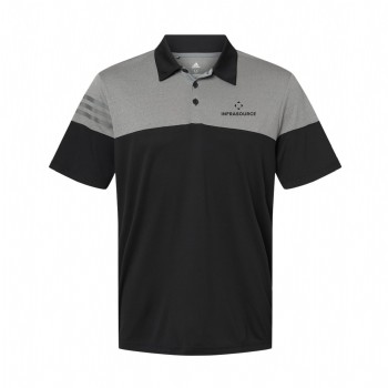 Adidas Heathered 3-Stripes Colorblock Polo