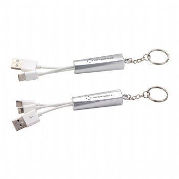 3-in-1 Light-Up Charging Cable with Keychain